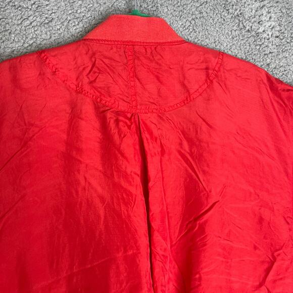 Vintage Hawaii Jacket Mens Medium Red Aloha Full Zip Lightweight Windbreaker - Picture 12 of 13